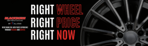 Right wheel, right place, right price graphic with wheel in background